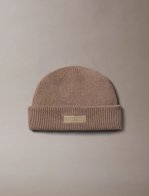 Calvin Klein Jeans miesten pipo, PATCH CHUNKY RIB COTTON DOCKER B Kaakaonruskea