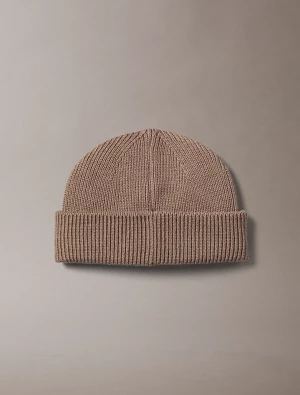 Calvin Klein Jeans miesten pipo, PATCH CHUNKY RIB COTTON DOCKER B Kaakaonruskea