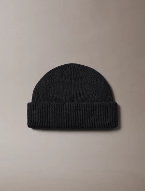 Calvin Klein Jeans miesten pipo, PATCH CHUNKY RIB COTTON DOCKER B Musta