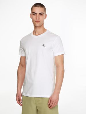 Calvin Klein Jeans Miesten T-paita  MONOGRAM T-SHIRT Valkoinen