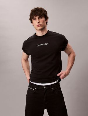 Calvin Klein Jeans miesten t-paita, SS STANDARD LOGO 30S CREWNK TEE Musta
