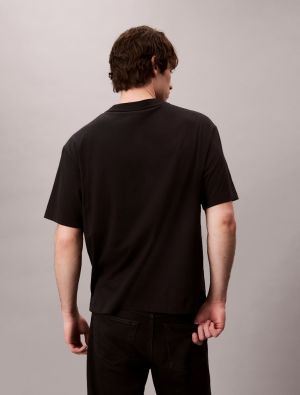Calvin Klein Jeans miesten t-paita, SS STANDARD LOGO 30S CREWNK TEE Musta