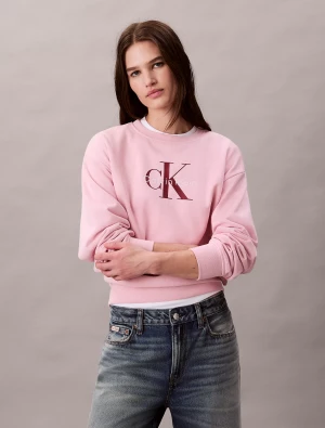 Calvin Klein Jeans naisten collegepusero, LS MONOLOGO FRENCH TERRY SWEATSHIRT Vaaleanpunainen