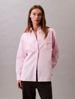 Calvin Klein Jeans naisten paitapusero, POPLIN RELAXED SHIRT Vaaleanpunainen