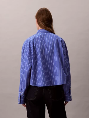 Calvin Klein Jeans naisten pusero, YD STRIPE BOXY CROPPED SHIRT Raidallinen Sininen