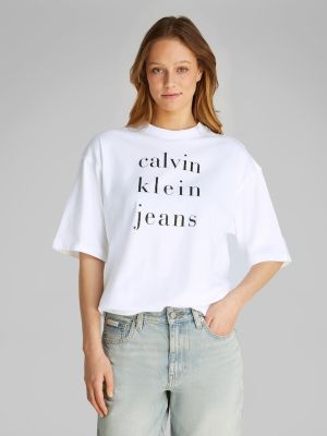 Calvin Klein Jeans naisten t-paita, SS CKJ LOGO TEE Valkoinen