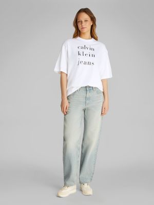 Calvin Klein Jeans naisten t-paita, SS CKJ LOGO TEE Valkoinen
