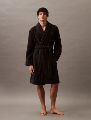 Calvin Klein miesten kylpytakki, COMFORT FRENCH TERRY ROBE Musta