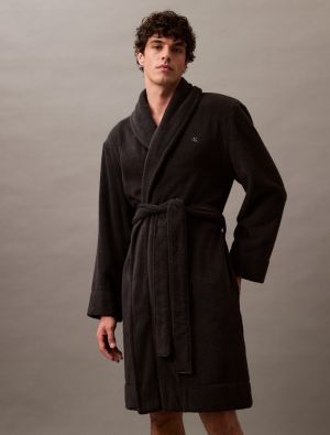 Calvin Klein miesten kylpytakki, COMFORT FRENCH TERRY ROBE Musta