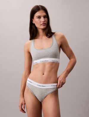 Calvin Klein naisten alushousut, CK THONG NOS Vaaleanharmaa