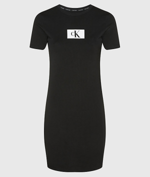 Calvin Klein, Naisten Yöasu, CK S/S NIGHTDRESS Musta