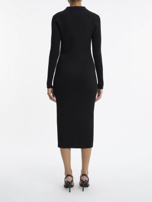 CALVIN KLEIN WOMEN, Naisten Mekko, ICONIC RIB SHIRT MIDI DRESS,  Musta