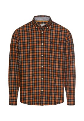 Camel Active miesten kauluspaita, CHECKED LS SHIRT Oranssi Kuosi