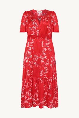 Claire naisten mekko, DILANI DRESS Punainen Kuosi