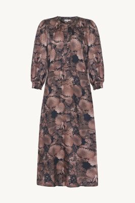 Claire naisten mekko, DIONE DRESS Ruskea Kuosillinen