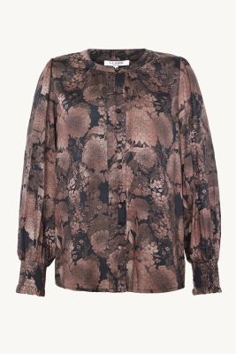 Claire naisten pusero, ROLYCA BLOUSE Ruskea Kuosillinen