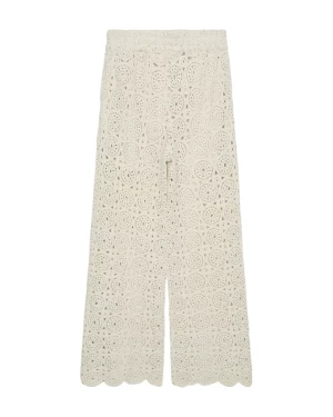 COPENHAGEN MUSE naisten housut, CROCHET PANT Luonnonvalkoinen