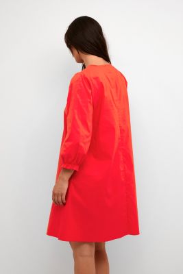 Culture Naisten Mekko, ANTOINETT SHORT 3/4 DRESS Punainen