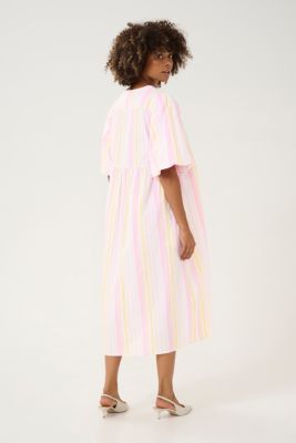 Culture naisten mekko, CUBEHA DRESS Pink/Yellow/Lavender
