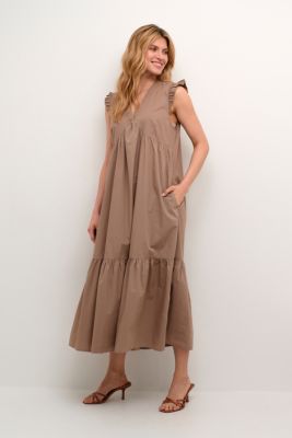 CULTURE naisten mekko, CUOLENA SL DRESS Taupe Gray