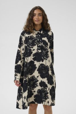 CULTURE naisten mekko, CURACHEL ELITHA SHORT DRESS Black/Offwhite Flowe