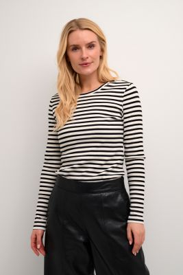 Culture Naisten paita, Cudolly Ls T-Shirt Black/White Stripe