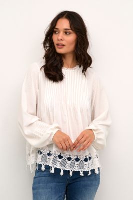 Culture Naisten Pusero, CAYLA BLOUSE Luonnonvalkoinen