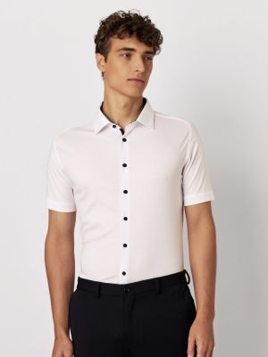 Desoto miesten kauluspaita, 83532-3-001 WHITE SS SHIRT Valkoinen