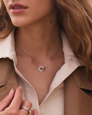 Edblad kaulakoru, ETERNAL ORBIT NECKLACE STEEL Hopeanharmaa