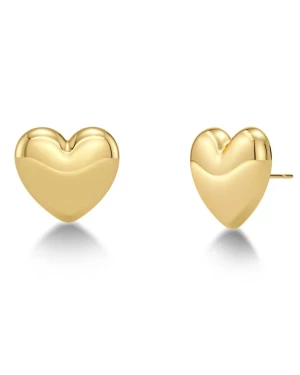 Edblad korvakorut, BARLEY HEART STUDS L GOLD Kullankeltainen