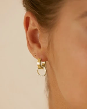 Edblad korvakorut, ETERNAL ORBIT EARRINGS STEEL Kullankeltainen