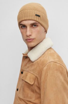 Hugo Boss pipo, FATI-L MERINO BEANIE Beige
