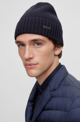 Hugo Boss pipo, FATI-L MERINO BEANIE Tummansininen