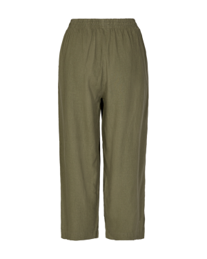 Freequent Naisten housut LA PANT 7/8 LINEN Khaki