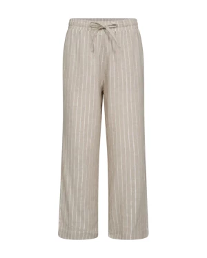 Freequent naisten housut, LALUX PANTS Raidallinen Beige