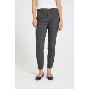 Freequent Naisten Housut, REX PANT Beige Ruutu