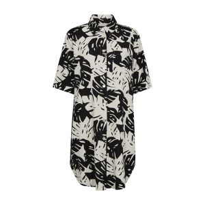 Freequent naisten mekko, LAVISCO SHIRTDRESS Musta Kuosi