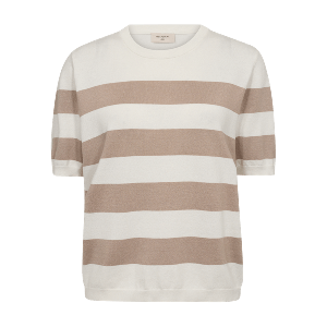 Freequent naisten neulepusero, PIXIE PU Raidallinen Beige