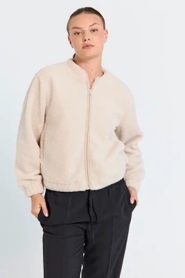 Freequent naisten takki, TEDDY JACKET Hiekka