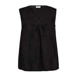 Freequent naisten toppi, LAVA TOP V-NECK Musta