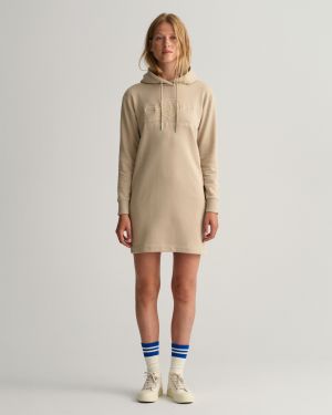 Gant collegemekko,TONAL ARCHIVE SHIELD DRESS Vaalea Beige