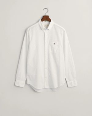 Gant kauluspaita, MICRO DOT POPLIN SHIRT Valkopohjainen Kuosi