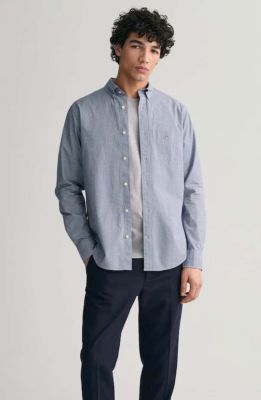 Gant kauluspaita, POPLIN MICRO MULTI CHECK Sininen Ruutu
