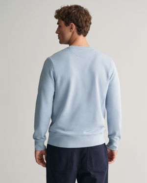 Gant Miesten Collagepaita, REG SHIELD C-NECK Vaaleansininen