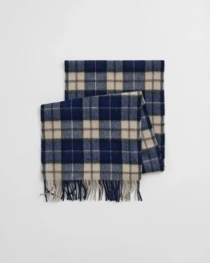 Gant miesten huivi, WOOL CHECKED SCARF Sininen Ruutu