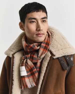 Gant miesten huivi, WOOL HERRINGBONE CHECKED SCARF Keltainen Ruutu