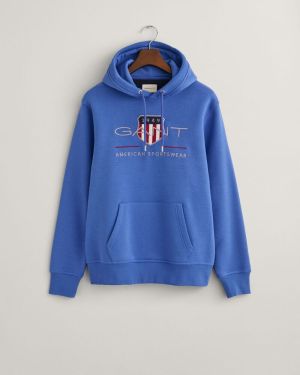 Gant Miesten Huppari, REG ARCHIVE SHIELD HOODIE Sininen