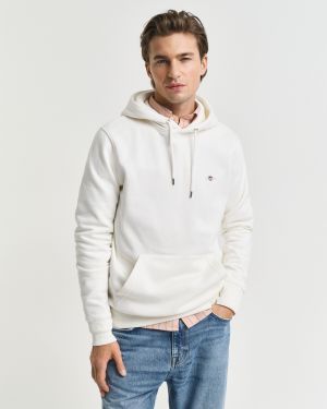 Gant miesten huppari,  REG SHIELD HOODIE Luonnonvalkoinen