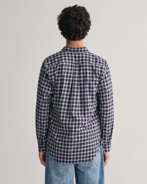Gant miesten kauluspaita, MICRO TARTAN FLANNEL Ruskea Ruutu