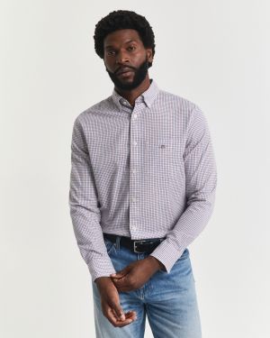Gant miesten kauluspaita, REG CLASSIC MICRO CHECK Punainen Ruutu